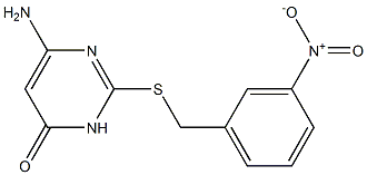 6-amino-2-{[(3-nitrophenyl)methyl]sulfanyl}-3,4-dihydropyrimidin-4-one Struktur