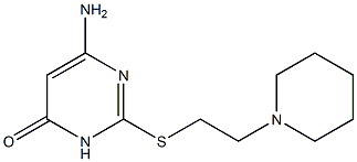 6-amino-2-{[2-(piperidin-1-yl)ethyl]sulfanyl}-3,4-dihydropyrimidin-4-one Struktur