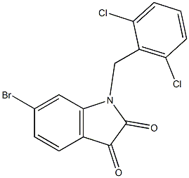 6-bromo-1-[(2,6-dichlorophenyl)methyl]-2,3-dihydro-1H-indole-2,3-dione Struktur