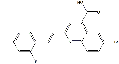 6-bromo-2-[(E)-2-(2,4-difluorophenyl)vinyl]quinoline-4-carboxylic acid Struktur