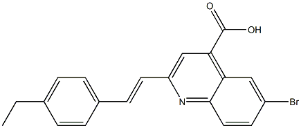 6-bromo-2-[(E)-2-(4-ethylphenyl)vinyl]quinoline-4-carboxylic acid Struktur