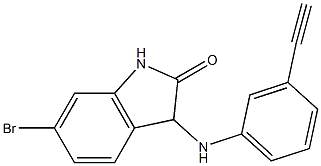 6-bromo-3-[(3-ethynylphenyl)amino]-2,3-dihydro-1H-indol-2-one Struktur