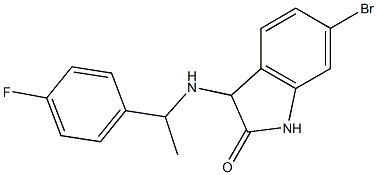 6-bromo-3-{[1-(4-fluorophenyl)ethyl]amino}-2,3-dihydro-1H-indol-2-one Struktur