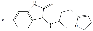 6-bromo-3-{[4-(furan-2-yl)butan-2-yl]amino}-2,3-dihydro-1H-indol-2-one Struktur