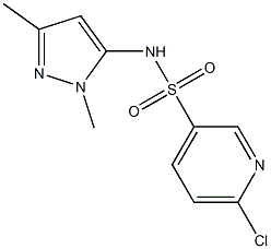 6-chloro-N-(1,3-dimethyl-1H-pyrazol-5-yl)pyridine-3-sulfonamide Struktur