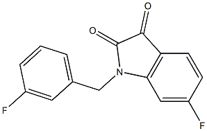 6-fluoro-1-[(3-fluorophenyl)methyl]-2,3-dihydro-1H-indole-2,3-dione Struktur