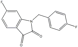 6-fluoro-1-[(4-fluorophenyl)methyl]-2,3-dihydro-1H-indole-2,3-dione Struktur