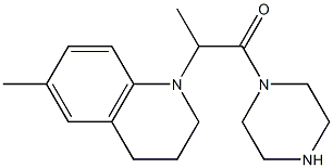 6-methyl-1-(1-methyl-2-oxo-2-piperazin-1-ylethyl)-1,2,3,4-tetrahydroquinoline Struktur