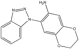 7-(1H-1,2,3-benzotriazol-1-yl)-2,3-dihydro-1,4-benzodioxin-6-amine Struktur