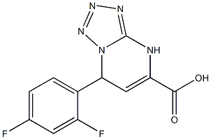 7-(2,4-difluorophenyl)-4,7-dihydrotetrazolo[1,5-a]pyrimidine-5-carboxylic acid Struktur