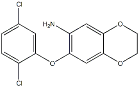 7-(2,5-dichlorophenoxy)-2,3-dihydro-1,4-benzodioxin-6-amine Struktur