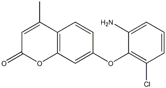 7-(2-amino-6-chlorophenoxy)-4-methyl-2H-chromen-2-one Struktur