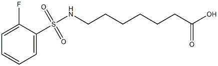 7-[(2-fluorobenzene)sulfonamido]heptanoic acid Struktur