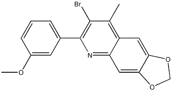 7-bromo-6-(3-methoxyphenyl)-8-methyl-2H-[1,3]dioxolo[4,5-g]quinoline Struktur