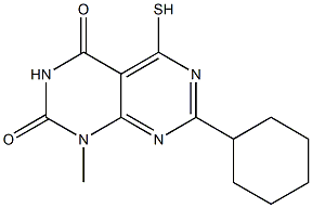 7-cyclohexyl-5-mercapto-1-methylpyrimido[4,5-d]pyrimidine-2,4(1H,3H)-dione Struktur