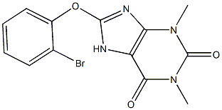 8-(2-bromophenoxy)-1,3-dimethyl-2,3,6,7-tetrahydro-1H-purine-2,6-dione Struktur