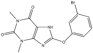 8-(3-bromophenoxy)-1,3-dimethyl-2,3,6,7-tetrahydro-1H-purine-2,6-dione Struktur