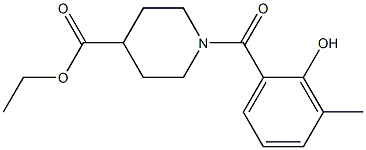 ethyl 1-[(2-hydroxy-3-methylphenyl)carbonyl]piperidine-4-carboxylate Struktur