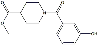 methyl 1-[(3-hydroxyphenyl)carbonyl]piperidine-4-carboxylate Struktur