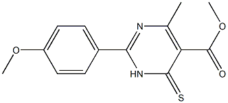 methyl 2-(4-methoxyphenyl)-4-methyl-6-thioxo-1,6-dihydropyrimidine-5-carboxylate Struktur