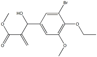 methyl 2-[(3-bromo-4-ethoxy-5-methoxyphenyl)(hydroxy)methyl]prop-2-enoate Struktur