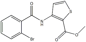 methyl 3-[(2-bromobenzene)amido]thiophene-2-carboxylate Struktur