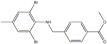 methyl 4-{[(2,6-dibromo-4-methylphenyl)amino]methyl}benzoate Struktur