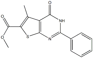 methyl 5-methyl-4-oxo-2-phenyl-3H,4H-thieno[2,3-d]pyrimidine-6-carboxylate Struktur