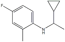 N-(1-cyclopropylethyl)-4-fluoro-2-methylaniline Struktur