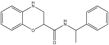 N-(1-phenylethyl)-3,4-dihydro-2H-1,4-benzoxazine-2-carboxamide Struktur