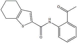 N-(2-acetylphenyl)-4,5,6,7-tetrahydro-1-benzothiophene-2-carboxamide Struktur