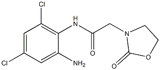 N-(2-amino-4,6-dichlorophenyl)-2-(2-oxo-1,3-oxazolidin-3-yl)acetamide Struktur