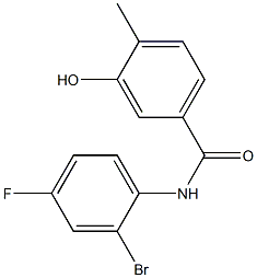 N-(2-bromo-4-fluorophenyl)-3-hydroxy-4-methylbenzamide Struktur