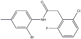 N-(2-bromo-4-methylphenyl)-2-(2-chloro-6-fluorophenyl)acetamide Struktur