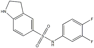 N-(3,4-difluorophenyl)-2,3-dihydro-1H-indole-5-sulfonamide Struktur