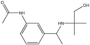 N-(3-{1-[(1-hydroxy-2-methylpropan-2-yl)amino]ethyl}phenyl)acetamide Struktur