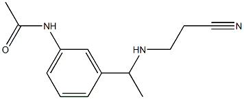 N-(3-{1-[(2-cyanoethyl)amino]ethyl}phenyl)acetamide Struktur