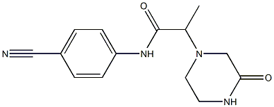 N-(4-cyanophenyl)-2-(3-oxopiperazin-1-yl)propanamide Struktur