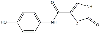 N-(4-hydroxyphenyl)-2-oxo-2,3-dihydro-1H-imidazole-4-carboxamide Struktur