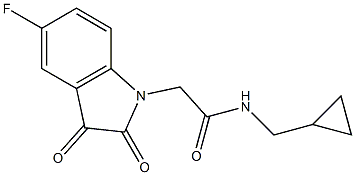 N-(cyclopropylmethyl)-2-(5-fluoro-2,3-dioxo-2,3-dihydro-1H-indol-1-yl)acetamide Struktur