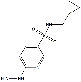 N-(cyclopropylmethyl)-6-hydrazinylpyridine-3-sulfonamide Struktur