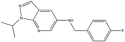 N-[(4-fluorophenyl)methyl]-1-(propan-2-yl)-1H-pyrazolo[3,4-b]pyridin-5-amine Struktur