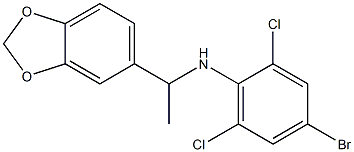 N-[1-(2H-1,3-benzodioxol-5-yl)ethyl]-4-bromo-2,6-dichloroaniline Struktur