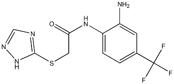 N-[2-amino-4-(trifluoromethyl)phenyl]-2-(1H-1,2,4-triazol-5-ylsulfanyl)acetamide Struktur