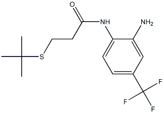 N-[2-amino-4-(trifluoromethyl)phenyl]-3-(tert-butylsulfanyl)propanamide Struktur