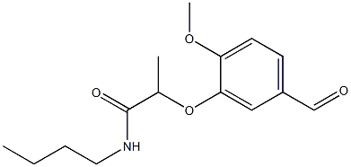 N-butyl-2-(5-formyl-2-methoxyphenoxy)propanamide Struktur