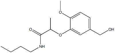 N-butyl-2-[5-(hydroxymethyl)-2-methoxyphenoxy]propanamide Struktur