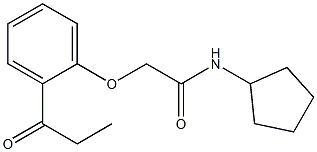 N-cyclopentyl-2-(2-propanoylphenoxy)acetamide Struktur