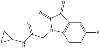 N-cyclopropyl-2-(5-fluoro-2,3-dioxo-2,3-dihydro-1H-indol-1-yl)acetamide Struktur