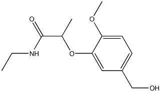 N-ethyl-2-[5-(hydroxymethyl)-2-methoxyphenoxy]propanamide Struktur